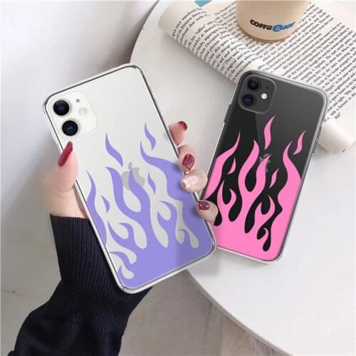 Moskado Flame Clear Phone Case For iPhone 12 Pro Max 11 Pro Max X XR XS Max 7 8 6 6s Plus SE 2020 Soft TPU Silicone Back Cover