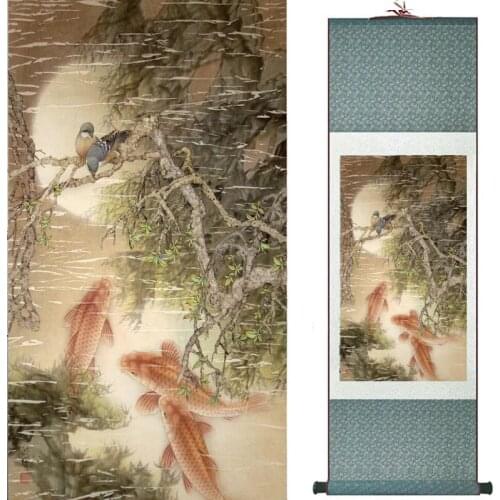 Birds and flower painting silk scroll painting traditional Chinese art painting home decoration painting2019072014