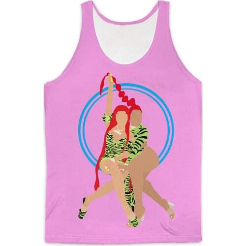 REAL American SIZE Nicki Mina j fashion 3D Sublimation Print Tank top - plus size 4XL 5xl 6XL
