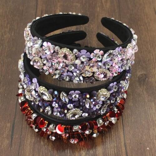 Luxury Bohemian Shiny Green Crystal Rhinestones Flower Temperament Jewelry Headband Hair Accessories For Womens Wedding Party