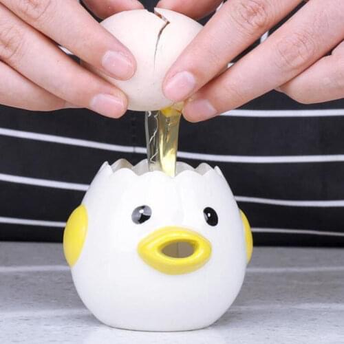 Cartoon Chicken Shape Egg Separator Ceramic Egg White Separator Yolk Dividers Egg Opener Cracker Separator Kitchen Gadgets U3