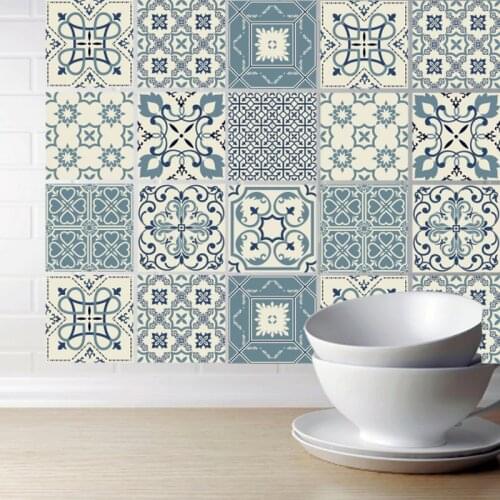 Self-adhesive Moroccan Tile Wall Sticker PVC Oil-proof Waterproof for Home Kitchen Bathroom Kitchen Backsplash Moranti style