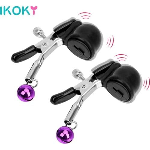 IKOKY Bell Decoration Womens Vibrator For Nipple Clamps Clips Sex Toys Woman Couples Tools Adult Games Sets Machine Erotic Shop