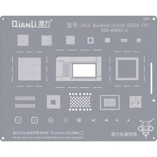 Qianli BGA Reballing Stencil for Mac A1534 A1706 A1707 A2159 SSD Wifi T2 Squle Hole Precision Tin Planting Template