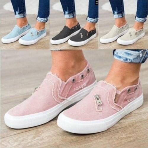 Women Loafers 2021 Spring Summer Casual Shoes Women Sneakers Shoes Flats Breathable Canvas Solid Color Flats Shoes