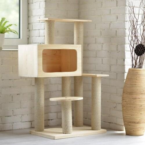 Solid wood cat climbing frame cat litter cat scratcher cat toy cat toy cat supplies factory direct sales