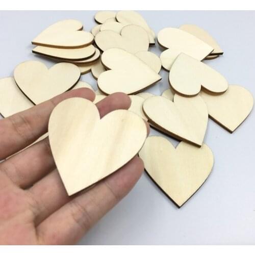 Wood Heart Shaped Handmade Wooden Love Heart Christmas Wedding Holiday Decorations Scrapbooking Crafts DIY Accessories Birthday