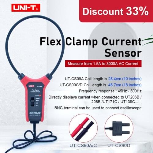 UNI-T Flex Clamp Sensor High Current Flexible Current Sensor Oscilloscope Probe Current Probe Multimeter 1.5A ~ 3000A Ammeter