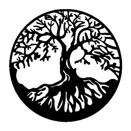 Personality Car Sticker KK Vinyl Decal Tree Creative Design Decoration Black/Silver Sunscreen Waterproof 16cm*16cm