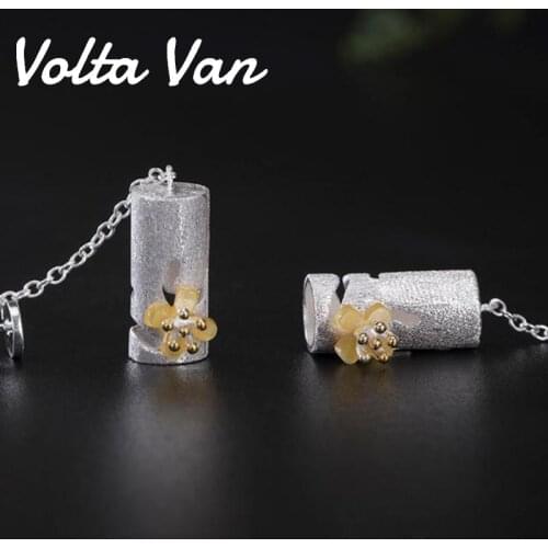 Volta Van 925 Sterling Silver Drop Earrings Pendientes Plata Vintage 2021 New Hollow Design Osmanthus Lantern Jewelry Earrings