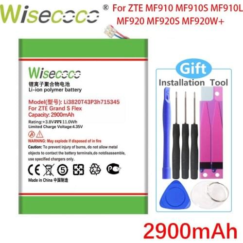 Wisecoco 2900mAh LI3820T43P3H715345 Battery For ZTE Grand S Flex For ZTE MF910 MF910S MF910L MF920 MF920S MF920W Mobile Phone