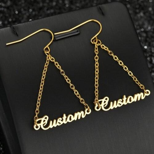 Vintage Tassel Gold Name Earrings For Women Bohemian Customied Personalized Earrings Dangle Drop Earring Brincos Female Jewelry