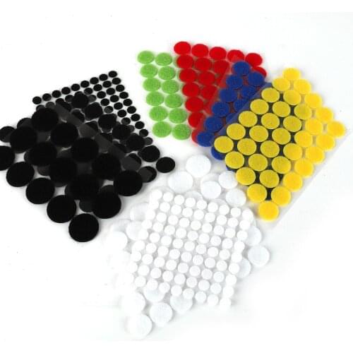 20mm 100Pairs 6 Colors Adhesive Fastener Tape Dots Hook And Loop Magic Sticker Round Strong Self Adhesive Fastener Tape