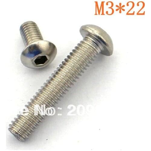 100pcs Metric Thread M3* 35mm Stainless Steel inside Round Hexagon Bolts Screws