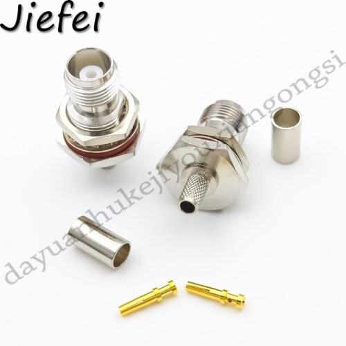 100PCSLOT TNC jack crimp RG58 LMR195 RG142 cable with nut RF female CONNECTOR Selling