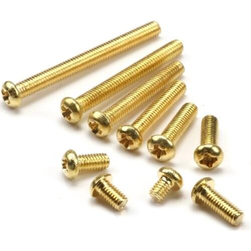 20pcs M3*4/5/6/8/10/12/16/20/25/30mm Brass Cross Recessed Pan Head PM Screws Phillips Screws
