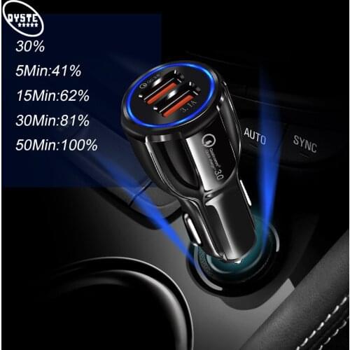 2USB Car Charger 18W Quick Charge 3.0 3.1A Voiture Charge Fast Charging Cell Mobile Phone Auto Charger For iPhone Samsung Huawei