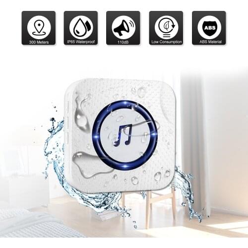 Wireless Plug-in Doorbell Chime LED 5 Levels Volume 55 Ringtones Compatible with Visual Doorbell with WiFi Wireless Doorbell