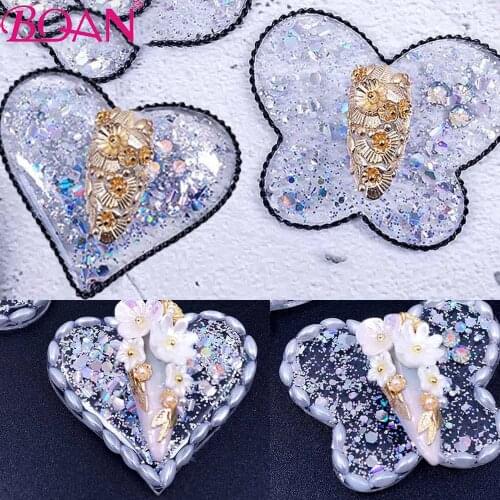 BQAN Butterfly Heart Nails Tip Holder Feather Practice Training Display Stand Metal Manicure Salon DIY Nail Art Showing Tools