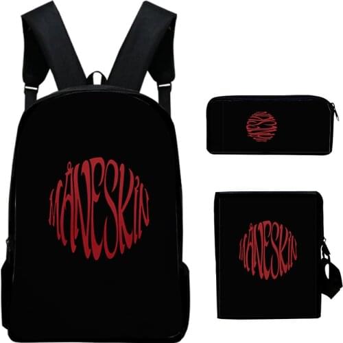 Maneskin 3pcs/set Children Boys Girls Backpack Schoolbag Teenager Students Oxford Waterproof School Bag Women Casual Travel Bag