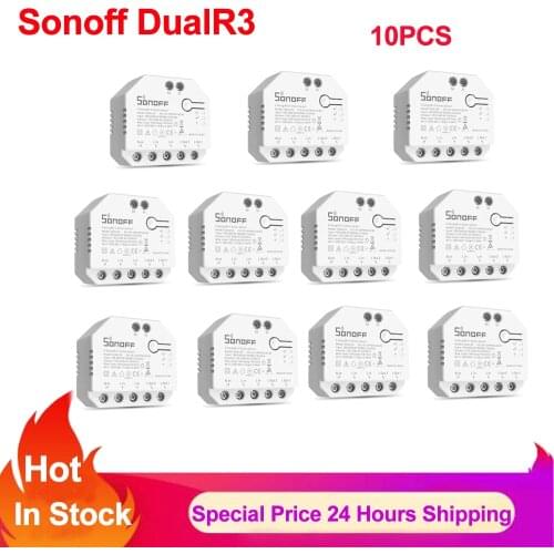 SONOFF DUALR3 Dual Relay Two Way Power Metering Wifi Smart Switch Roller Shades Motor Electric Curtains Roller Blinds Control