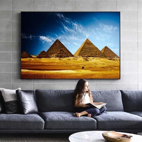 Egyptian Pyramids Wall Pictures Realist African Landscape Wall Art Canvas Prints Egyptian Pyramids Art Paintings For Living Room