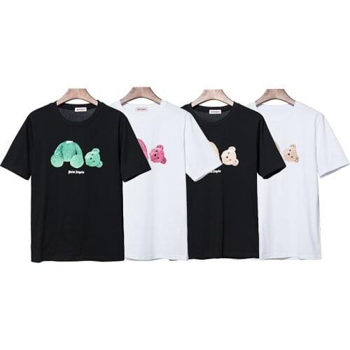 Palm Angels 21SS Letter Logo PA Chic Loose Casual Round Neck Short Sleeve T-shirt Broken Bear Men Women Lovers Couple Style 667