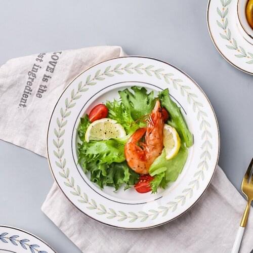 European-style Ceramic Plate Dish Plate Home Kitchen Creative Western-style Steak Plate Dessert Plate Dessert Plate Salad Bowl