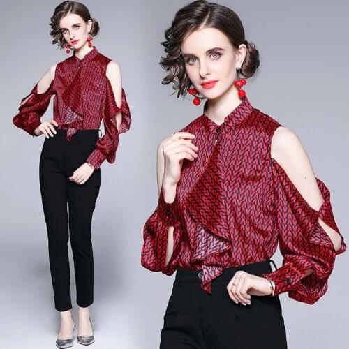 Summer Womens New Fashion Letters Printed off-Shoulder Long-Sleeve Slim-Fit Wild Personality T shirt