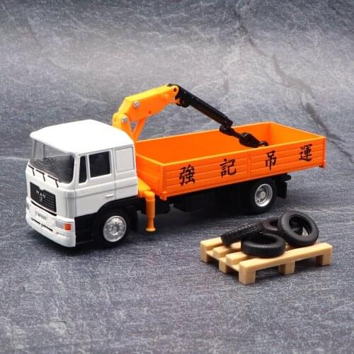 Diecast 1/64 Scale MAN Crane Truck Simulation Alloy Engineering Car Model Scene Collectible Decoration Gift Hot Toys