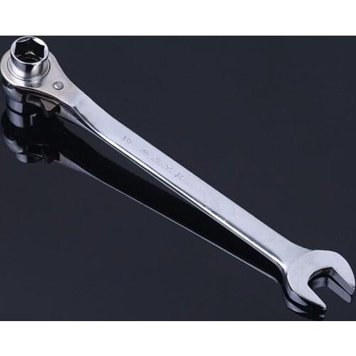 285mm Multifunctional Dual Purpose Wrench 19-22mm Hex Socket Wrench and Open End Wrench Combined Hand Tools