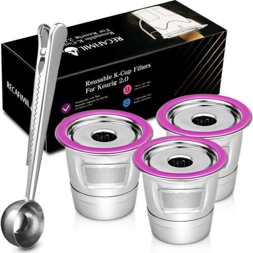 Stainless Steel Keurig Refillable coffee Capsule Reusable K-cup Filter for 2.0 & 1.0 Brewers k cup reusable for Keurig machine