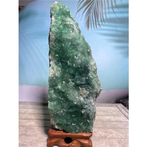 Natural Specimen Raw Quartz Crystal Cluster Healing Stones Home Decoration Crafts Gift Green Fluorite