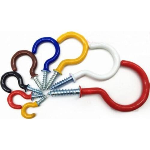 Multiple specifications hook up Hanger Plastic Cup Screw Hook Jewelry Holder Iron Hooks For Hanging Lights Curtains