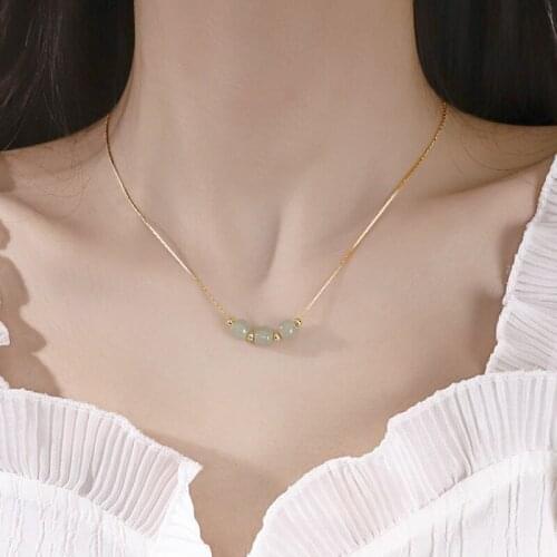 Delicate Jewelry Bead Pendant Necklace Pretty Design Vintage Temperament Chain Necklace For Girl Lady Gifts