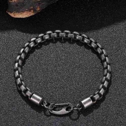 2021 New Unisex Stainless Steel Matte Finished Plain Curb Chain Fashion Bracelets GS0070