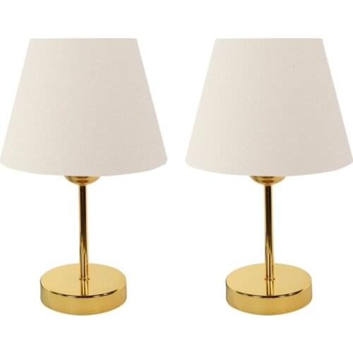 New Best Metal Flip Dual Lampshade Table Lamp Gold Cream Lampshade