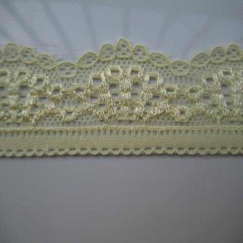 Wholesale beautiful yellow high quality stretch lace embroidery width 30 mm length 10 yards