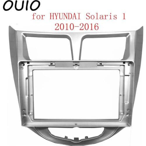 OUIO 9 inch car dashboard Double Din DVD frame decoration kit dashboard panel suitable for HYUNDAI Solaris 1 2010-2016 frame