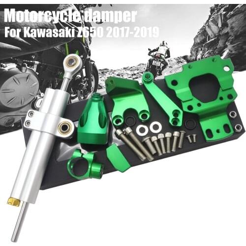 CNC Adjustable Motorcycle Linear Reversed Steering Damper with bracket Support For Kawasaki Z650 Z 650 2017-2019 2018