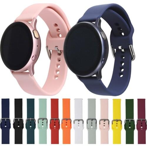 22mm 20mm Silicone Strap For Samsung Galaxy Watch Active 3 Active 2 Gear S2 Watchband Bracelet Strap For 3Plus Cruz Amazfit bip