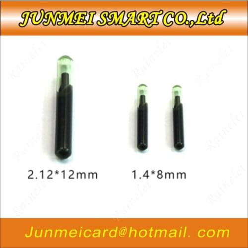 125KHZ/134.2KHZ 2.12*12mm/1.25*7mm Microchip Animal RFID Tag With EM4305 Chip ISO11784/5 FDX-B For Fish Dog Cat Idetification