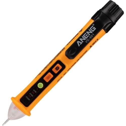 AC 12V-1000V Voltage Tester Pen Non-Contact Volt Detector Stick Adjustable Range Buzzer Sound Light Alarm Alert Flashlight