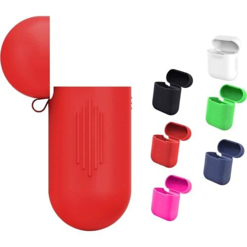 Vococal Silicone Carrying Case Cover Skin Sleeve Pouch Bag for Apple Airpods Air Pods 1 2 Wireless Earphone Headphone Accessory