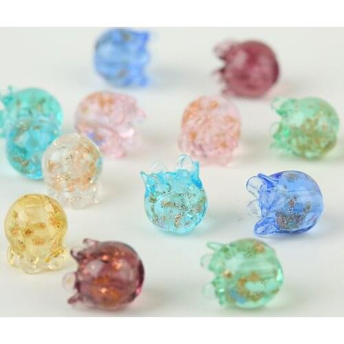 Fresh Linglan Flower Lanling Flower Sands Glass Beads Colored Glaze Handmade Old Colored Glaze Small Linglan Petals