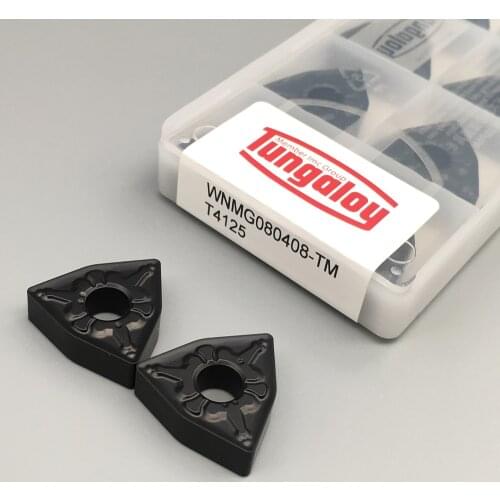 10PCS 100% Original WNMG080408 TM T4125 Machining Steel Part Carbide Insertss Metal Turning Tools lathe Cutter CNC Lathe Tools