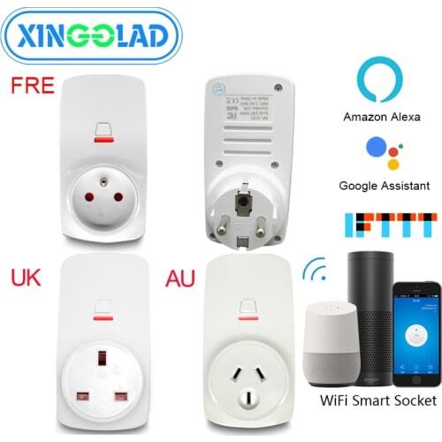 FRA UK AU WiFi Smart Power Plug Electrical Socket Intelligent Grouping Control Real-Time Monitoring Anomalies Alexa Voice