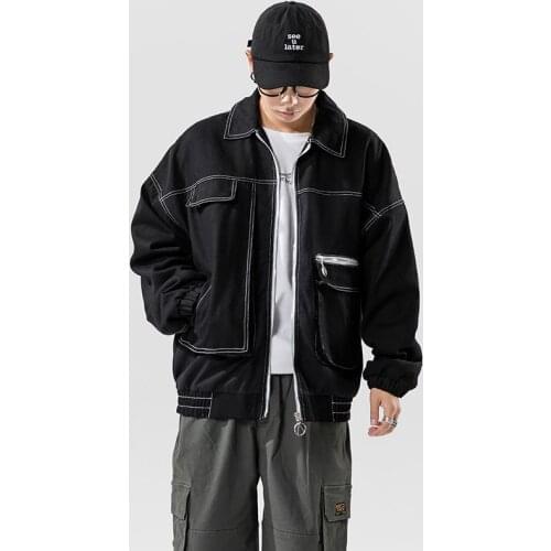 2021 Spring Men Casual Jacket Coat Mens Washed Pure Cotton Army Green Bomber Jackets Couples Korean Style Cargo Coats S-4XL