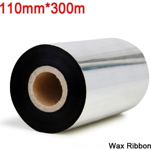 Hight quality 110mm*300m wax Ribbon for Label and barcode printer provide custom