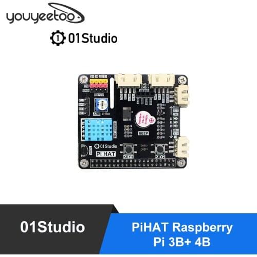 01Studio PiHAT Raspberry Pi 3B+ 4B Dev Demo Expansion Board Module Python Programming 2G 4G 8G